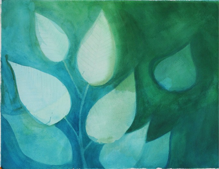 Noah Wou, Leaves, acrylic