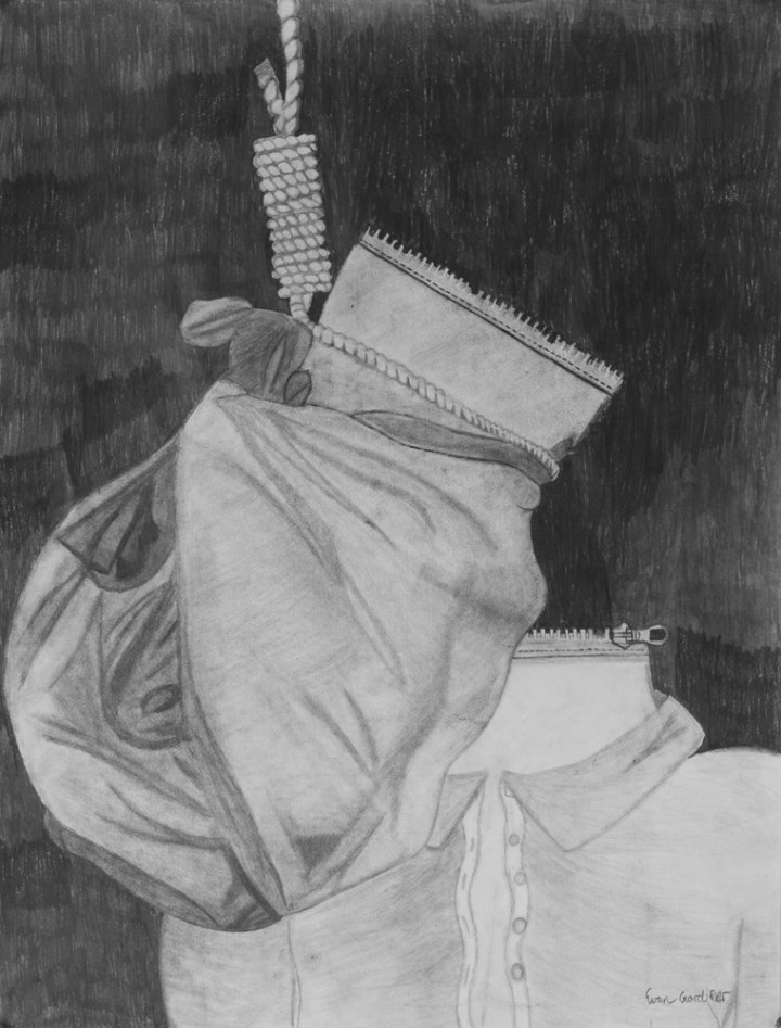 Evan Gardiner, zipper man, graphite