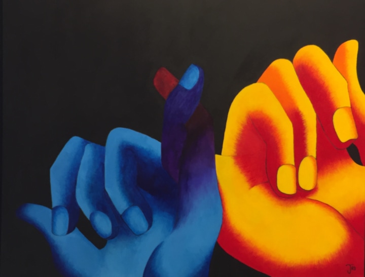 Jessica Brender, Unspoken Bond, acrylic on canvas