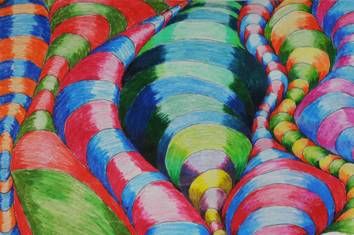 Nicolas Briere, Detail of 3D Izzabelle Design, colour pencil