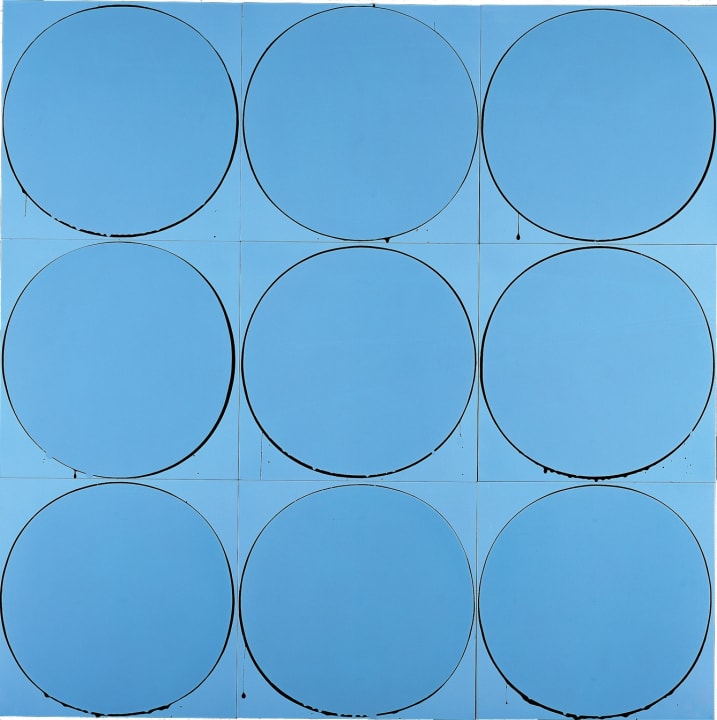 Untitled Circle Painting: Pale Blue/Black/Pale Blue, 2003