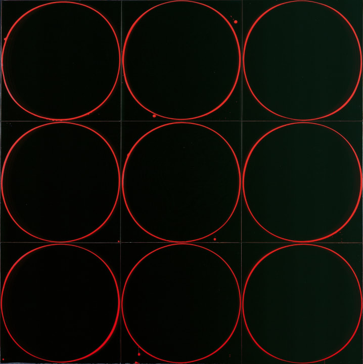 Untitled Circle Painting: Black/Red/Black, 2005