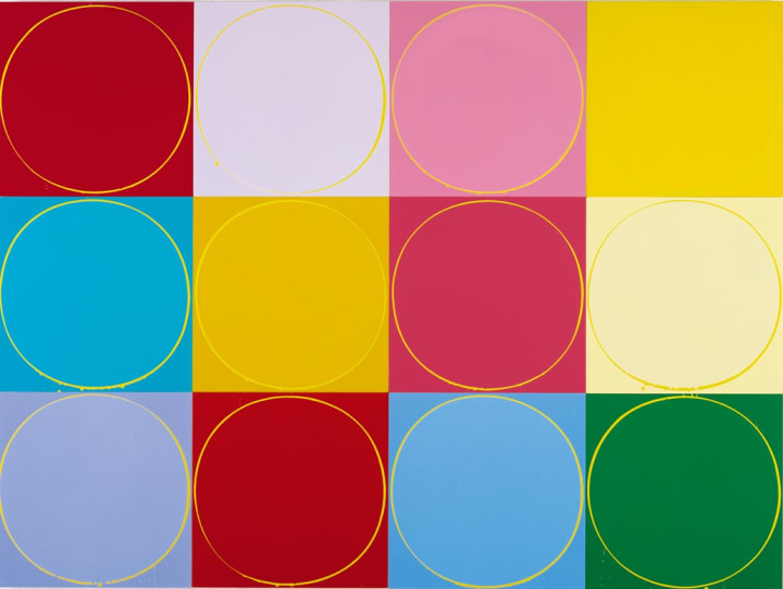 Untitled Circle Painting: 12 Multicoloured Panels, No. 2, 2003