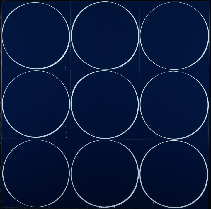 Untitled Circle Painting: Blue/Pale Grey/Blue, 2005