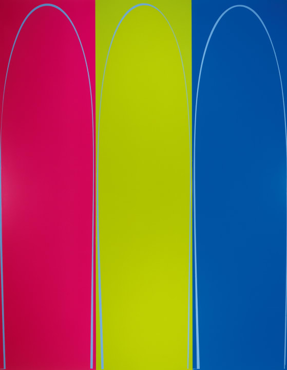 Poured Painting: Magenta, Green, Blue, 2000