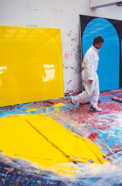 Ian working in his studio, 1999