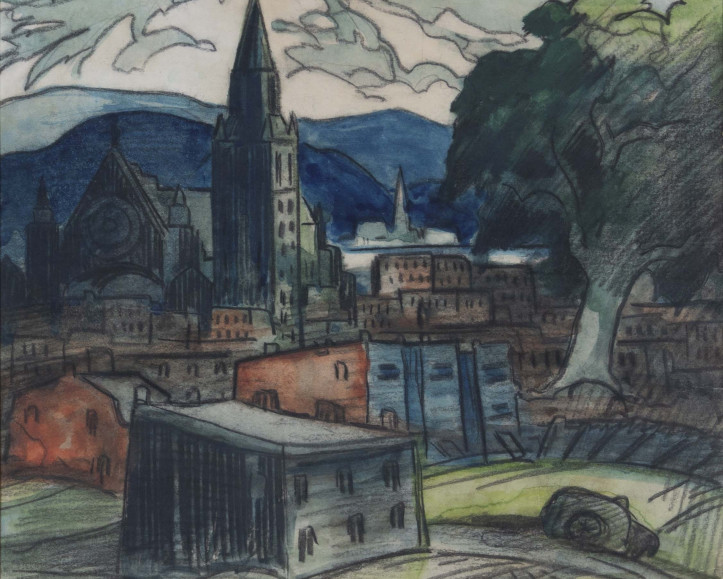 Marc-Aurèle Fortin, A.R.C.A., ''Paysage à Hochelaga'', 1946