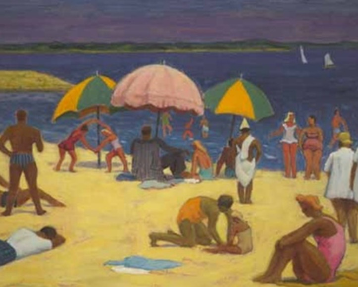 Among the paintings at McMichael once transacted by the Klinkhoffs is John Lyman's, The Beach, St-Jean-de-Luz.