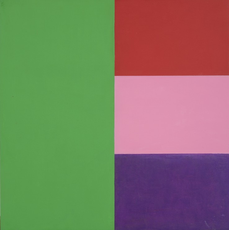Jean Spencer  'Untitled' - System II, 1978  Oil on board  20.2 x 20.2 cm