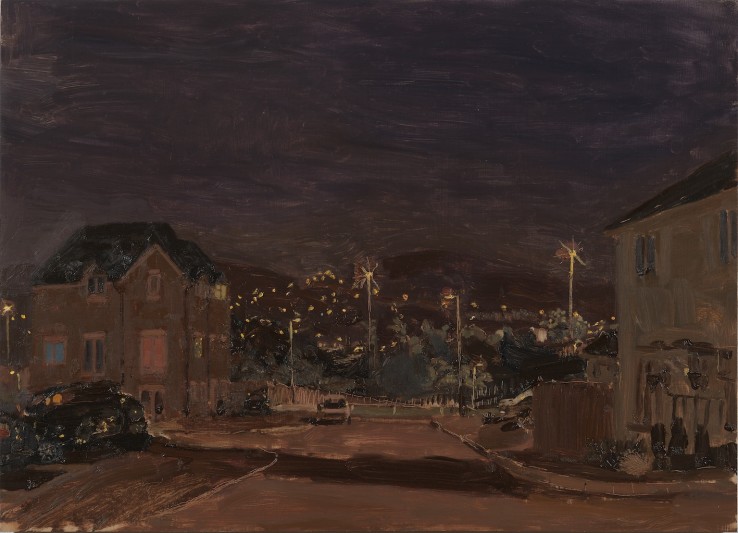 Danny Markey  End of the Street at Night, 2011  Oil on board  38.5 x 53 cm