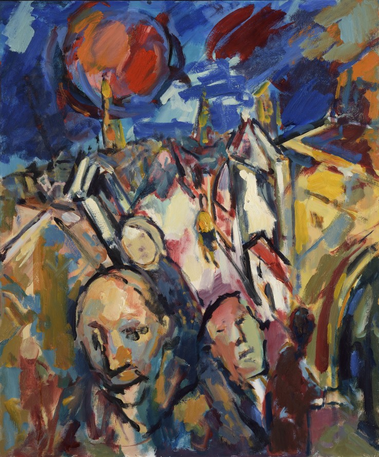 Arnold van Praag  Red Moon, 2004  Oil on board  96 x 76 cm