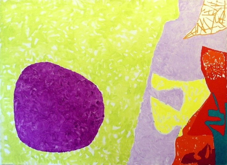 Patrick Heron CBE  Violet Disc in Lime Yellow, 1982  Oil on canvas  152 x 213 cm  Exhibited: Patrick Heron, Barbican Art Gallery, London, 1985