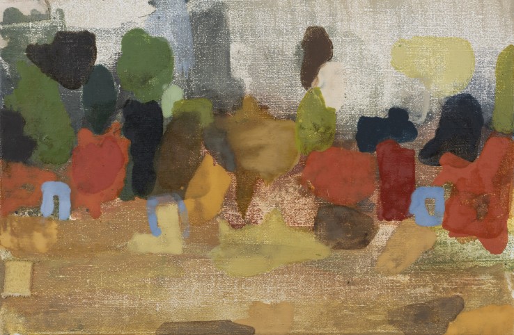 Saplings, East Coast, 2018  Oil on canvas  20 x 30.5 cm