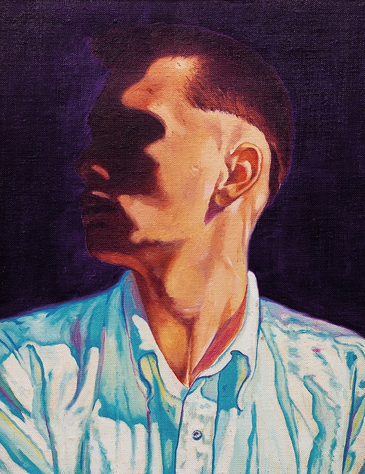 Kevin Whitney  Portrait of John Maybury, 1980  Oil on canvas  24 x 10 cm