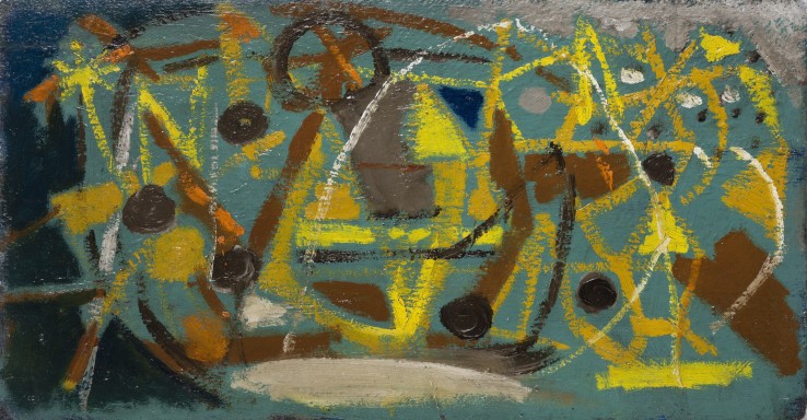 Roger Hilton  Untitled  c.1951  Oil on board  9 x 17 cm