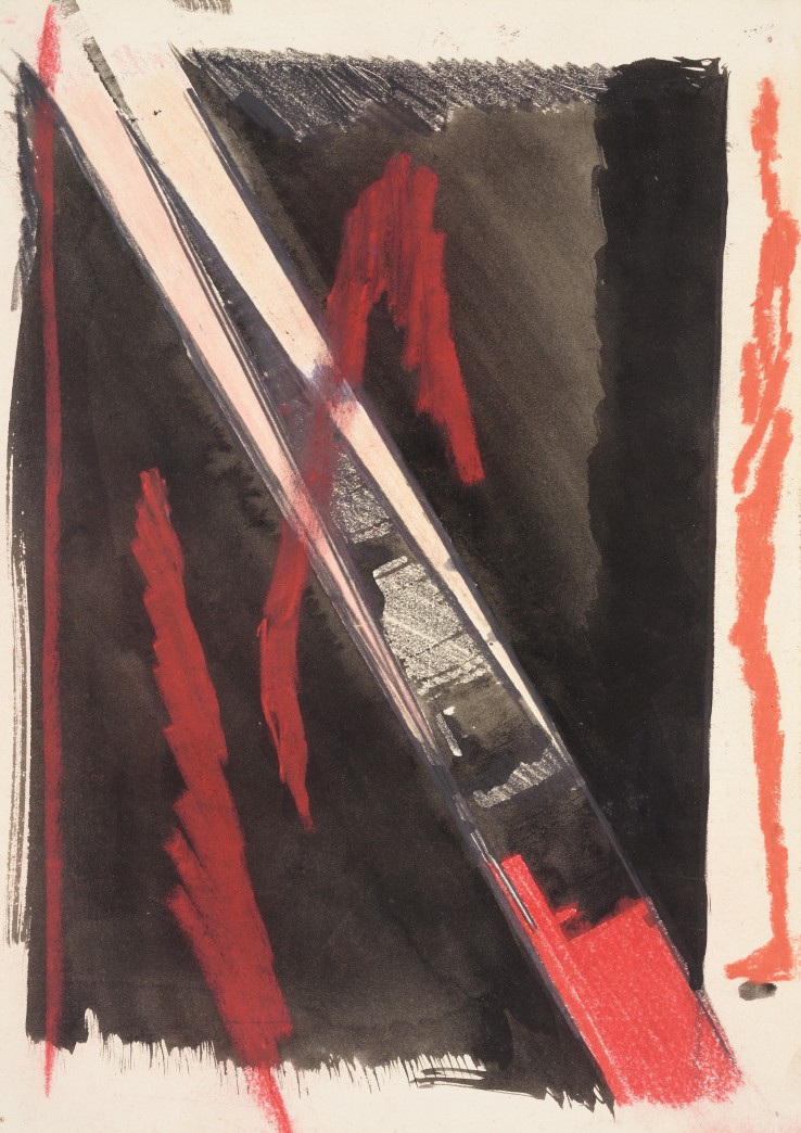 Patrick Procktor RA  Moving Figure Study I, 1963  Ink and pastel on paper  29 x 22 cm
