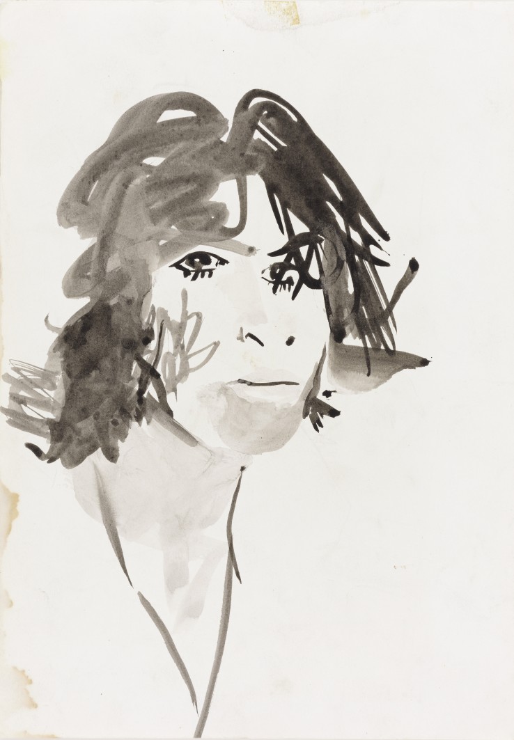 Patrick Procktor RA  Ossie Clark, 1967  Ink and wash on paper  30 x 21 cm