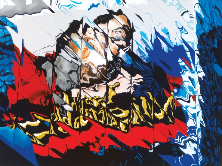 Brendan Neiland  Embrace, 2015  Acrylic on canvas  91 x 122 cm