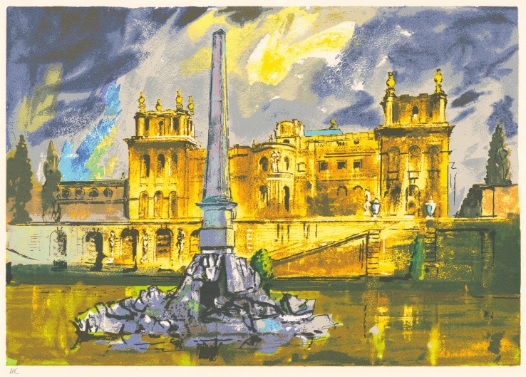 John Piper  Duchene Fountain, Blenheim , 1989  Unsigned  Screenprint  59.8 x 42 cm  From the edition of 100 impressions plus 19 proofs