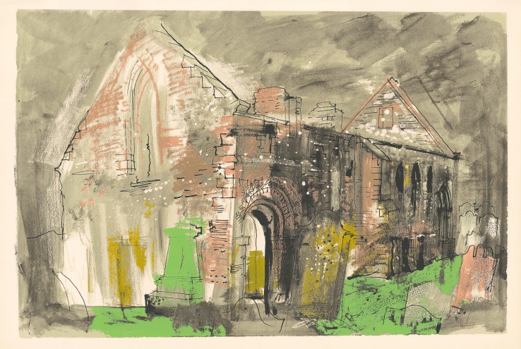 John Piper  Whithorn Priory, 1975  Unsigned  Screenprint  60.3 x 90.5 cm  The edition of 70 impressions plus 20 proofs