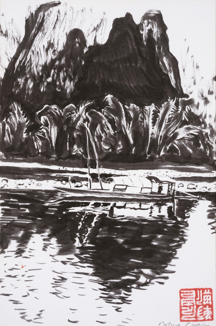 Patrick Procktor RA  Kweilin, 1980  Ink on paper  30.5 x 20 cm  Signed and titled