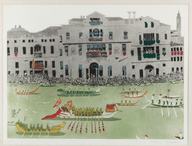 Patrick Procktor RA  Regata Storica, 1978  Etching an aquatint  65 x 88.5 cm (image)  Edition of 35