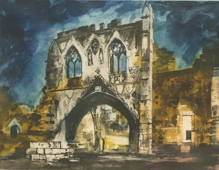 John Piper  Kirkham Priory Gateway, 1988  Etching  40 x 52 cm  A signed proof, aside from the edition of 100 impressions plus 10 APs  Signed