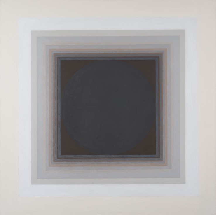 Ambit X  1970  Oil on canvas laid on wood  91 x 91 cm  Exhibited: Paul Feiler: The Near and The Far, Tate St Ives, 2005
