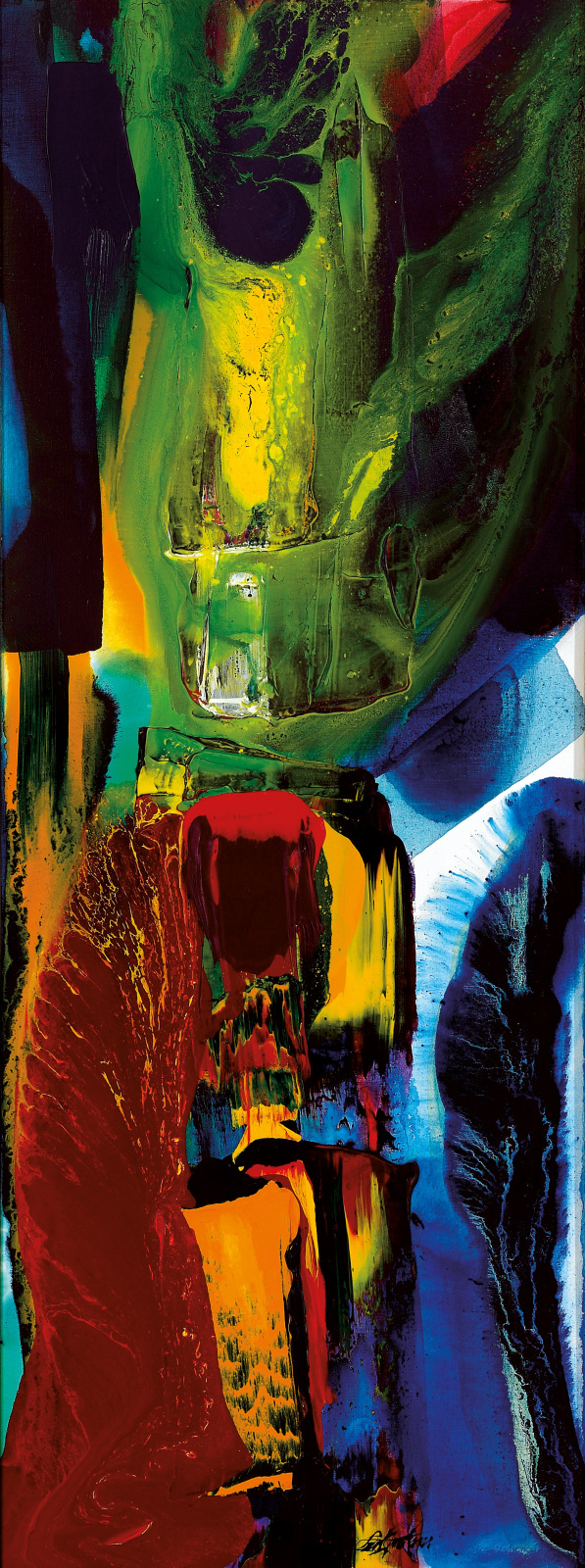 Paul Jenkins Phenomena Lasting Glade 2007 Acrylic on canvas 180 x 67 cm © 2014 estate of Paul Jenkins