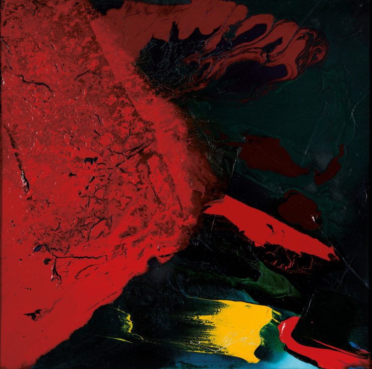 Paul Jenkins Phenomena Oracle Isthmus 1995 Acrylic on canvas 99.1 x 99.1 cm © 2014 estate of Paul Jenkins