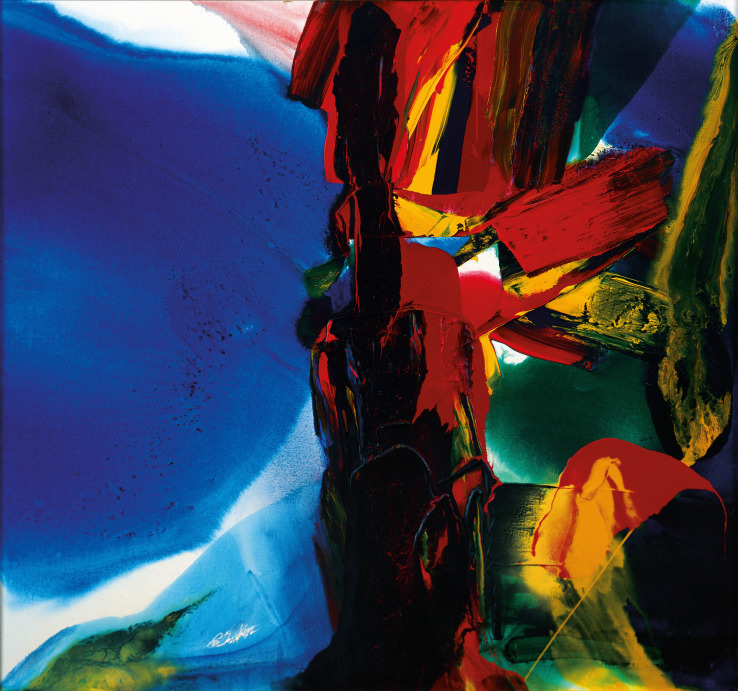 Paul Jenkins Phenomena Length of Night 2001 Acrylic on canvas 174 x 186 cm © 2014 estate of Paul Jenkins