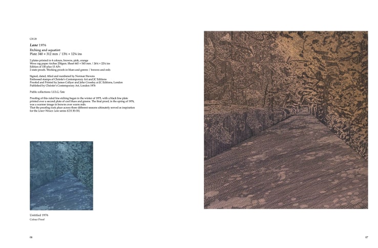Michael Healey & John Crossley, 'Norman Stevens: The Complete Prints', The Redfern Gallery, 2022, pp. 66-67
