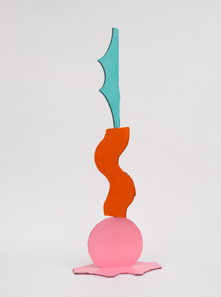 Jonathan McCree, Tower of Holes (Pink, orange and pale blue), 2022
