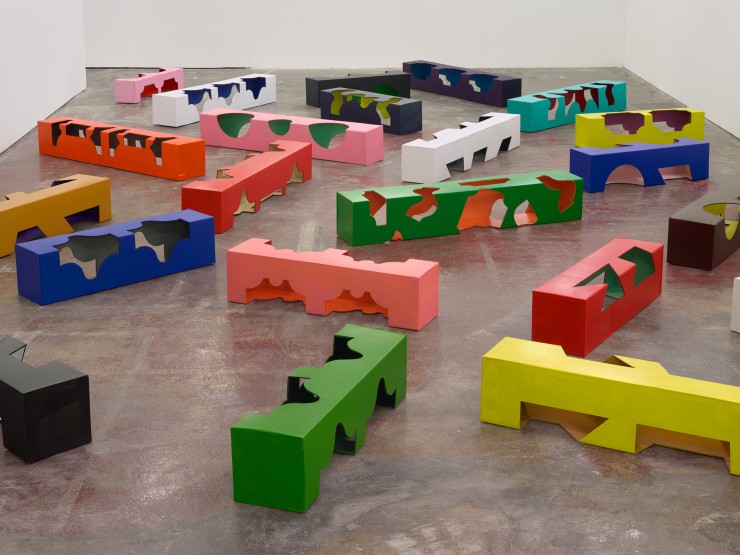 HIGH FOLLY, 2020/21 22 reconfigurable sculptures cardboard, paper tape, raw pigment and acrylic medium