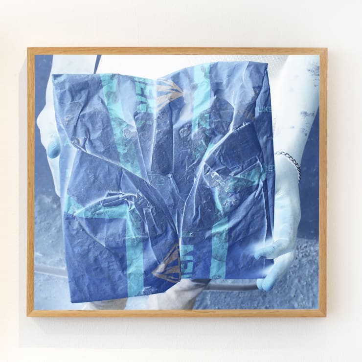 Larry Amponsah, Shield Of An Apprentice (Blue) Altered, 2019