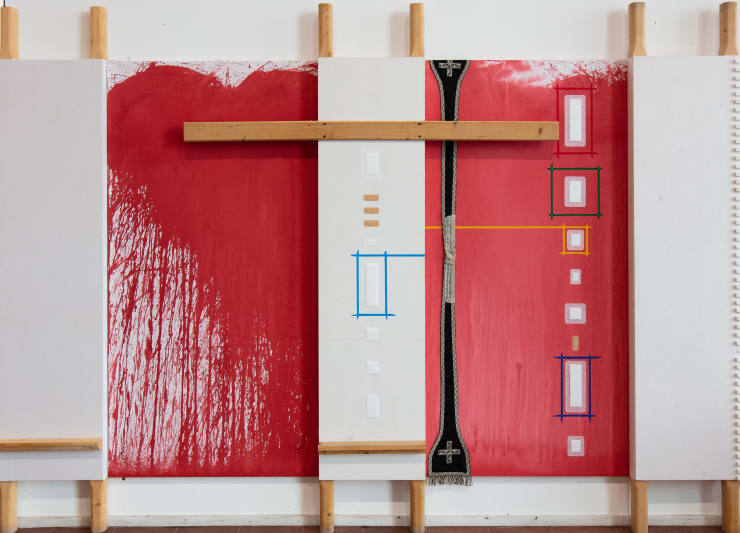 Hermann Nitsch, 77.malaktion, 2017, 200x300cm, mixed media on canvas. Courtesy ABC-ARTE & Fondazione Morra