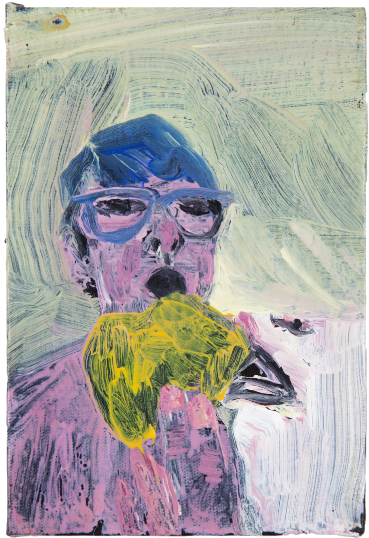 ABRE ALAS #17, Kika Diniz, Uma mulher e uma cabra dividindo um donut, 2022