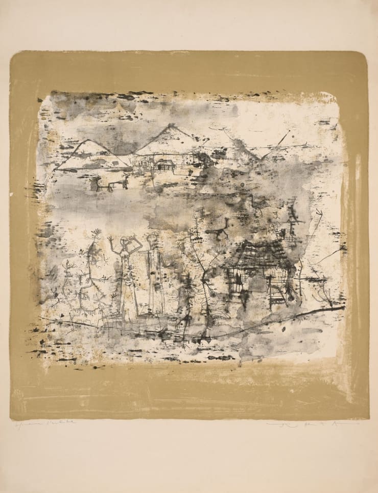 Zao Wou-Ki, Landscape with Man with Hands Up, 1951