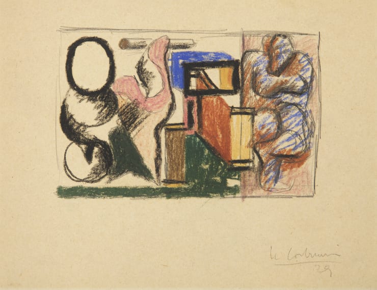 Le Corbusier, Stemmed Glass, Bone, Matchbox and a Woman's Silhouette, 1929
