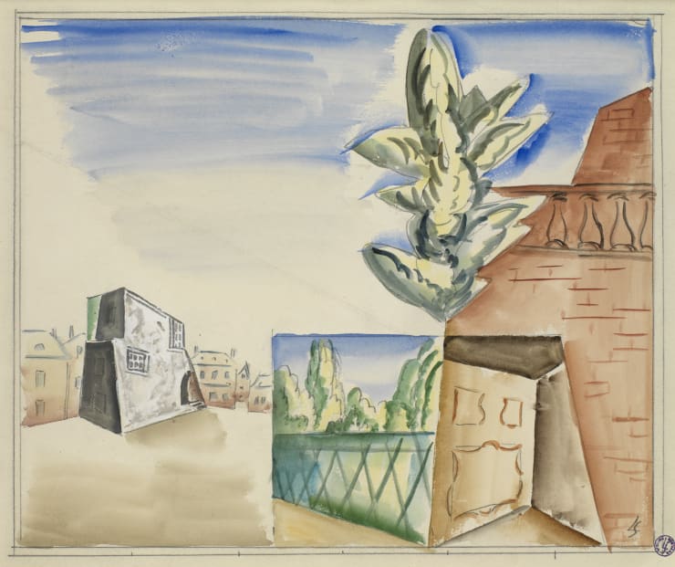 Léopold Survage, Composition with Balustrade, 1919