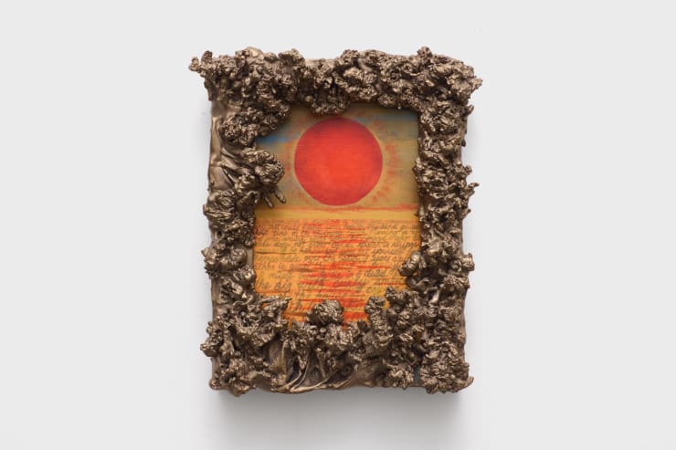 Ayla Dmyterko Edified Eddies, 2025 Oil on Linen in cast bronze frame 25 x 20 x 5.5 cm 10 x 8 x 2 in