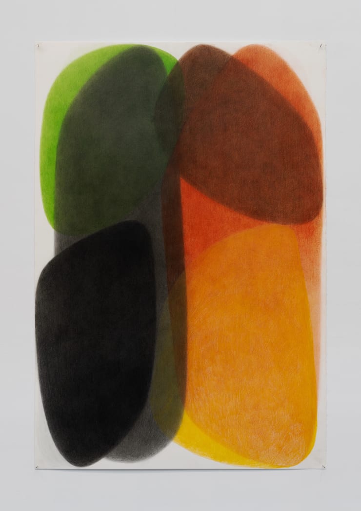 Margarita Gluzberg Sacco And Vanzetti Factory Remnant Mix 1, 2025 One set of colour pencils used in its entirety on paper 112 x 77 cm 44 x 30 1/2 in