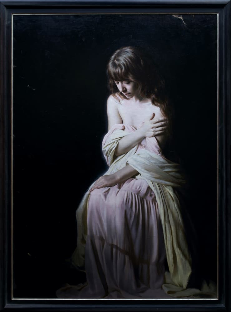 Carla Paine, Woman in a Blush Rose Dress, 2024