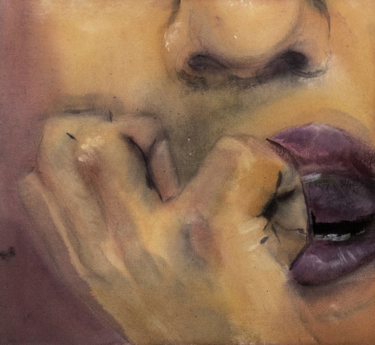 Khushbu Baria Distressed 1, 2025 Acrylic on Canvas 13 x 12 in