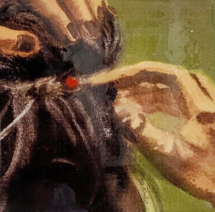 Khushbu Baria Scratching Until It Bleeds, 2025 Ceramic Tile 6 x 6 in