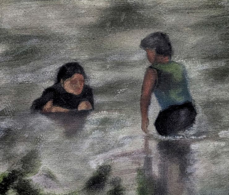 Khushbu Baria Recalling 1 (Two canvas series), 2025 Acrylic on Canvas 10.5 x 11 in