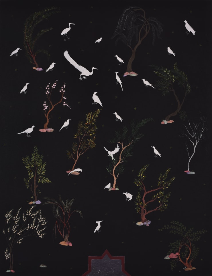 Ramsha Haider ھ م آه نیگ Ham Ahangi (Harmony), 2024 Gouache and watercolor on Wasli 21 x 27 in