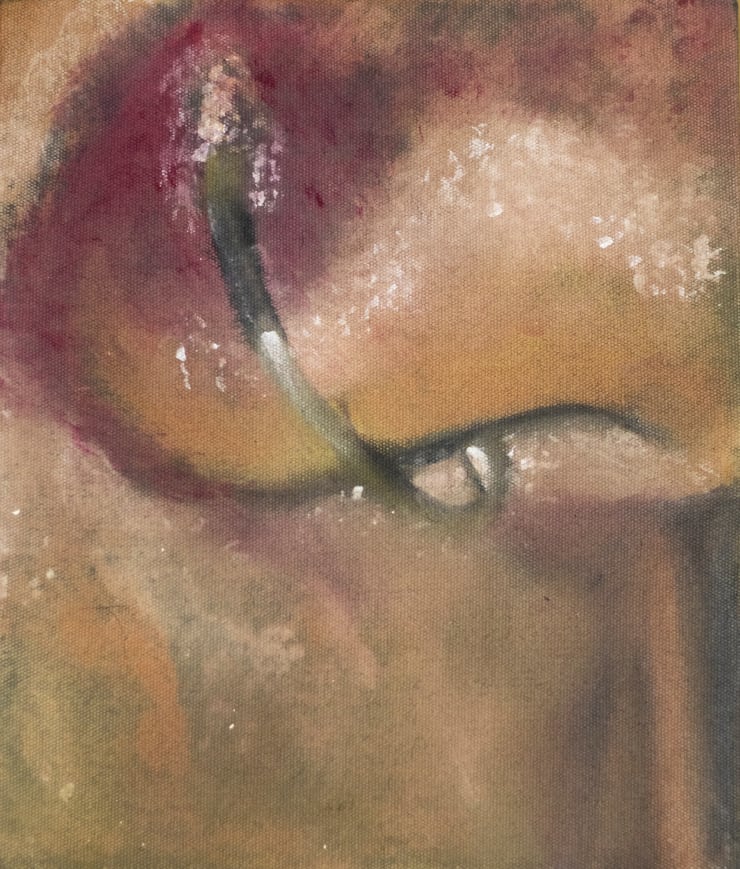 Khushbu Baria Distressed 3 , 2025 Acrylic on Canvas 10 1/2 x 11 in 26.7 x 27.9 cm