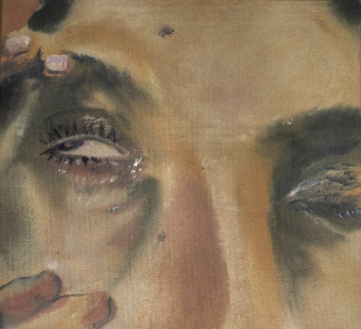 Khushbu Baria Distressed 2 , 2025 Acrylic on Canvas 13 x 12 in