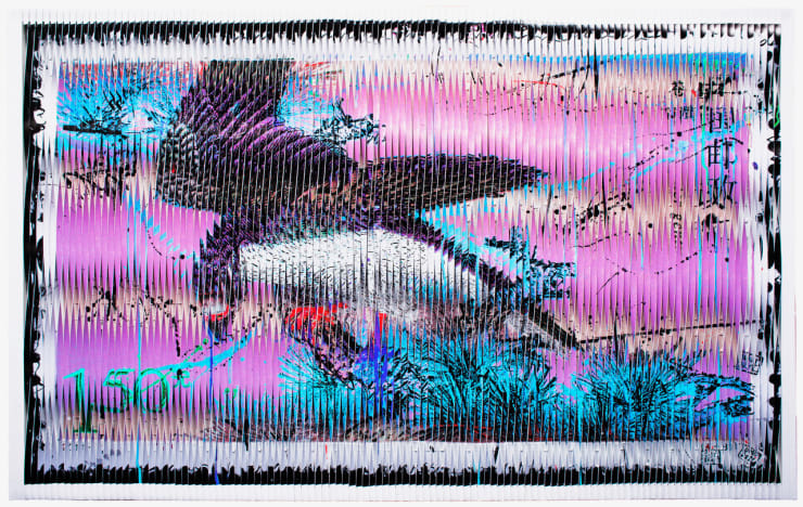 Piers Bourke, Free As A Bird Pink-Turquoise